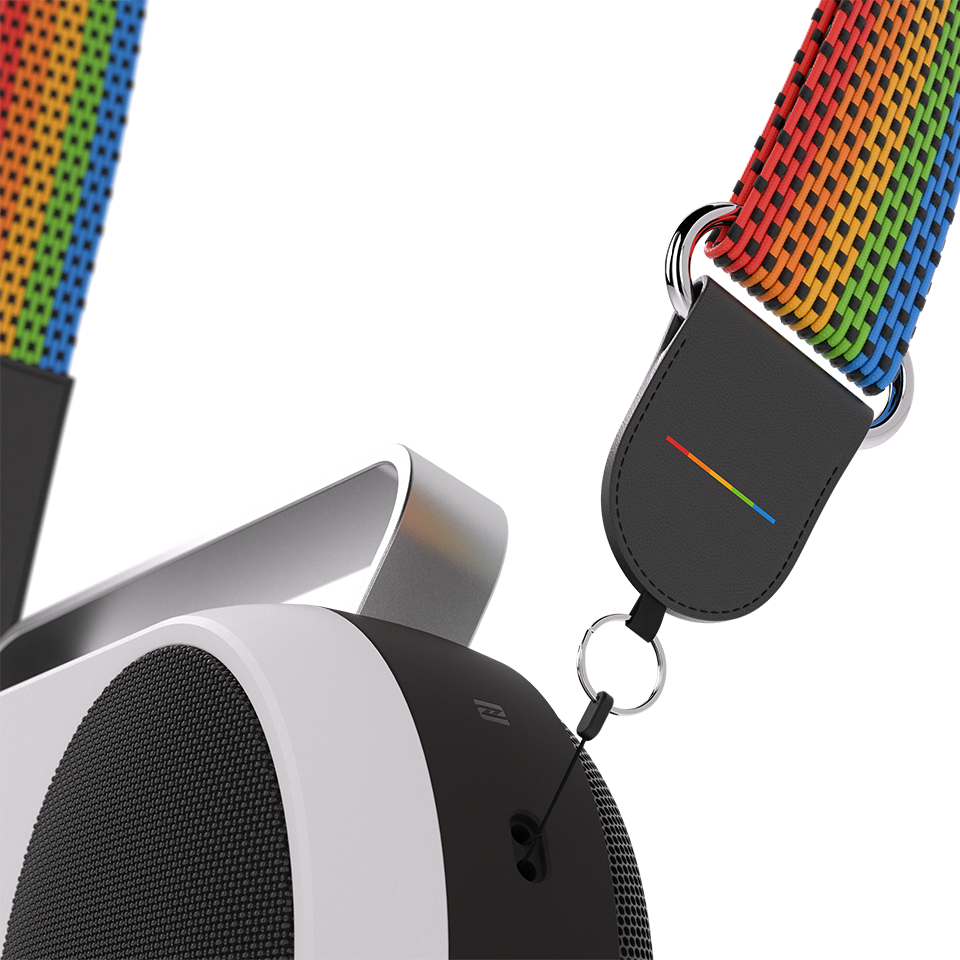 Correa Plana para Cámara Instantánea Polaroid – Arcoíris negro #006055