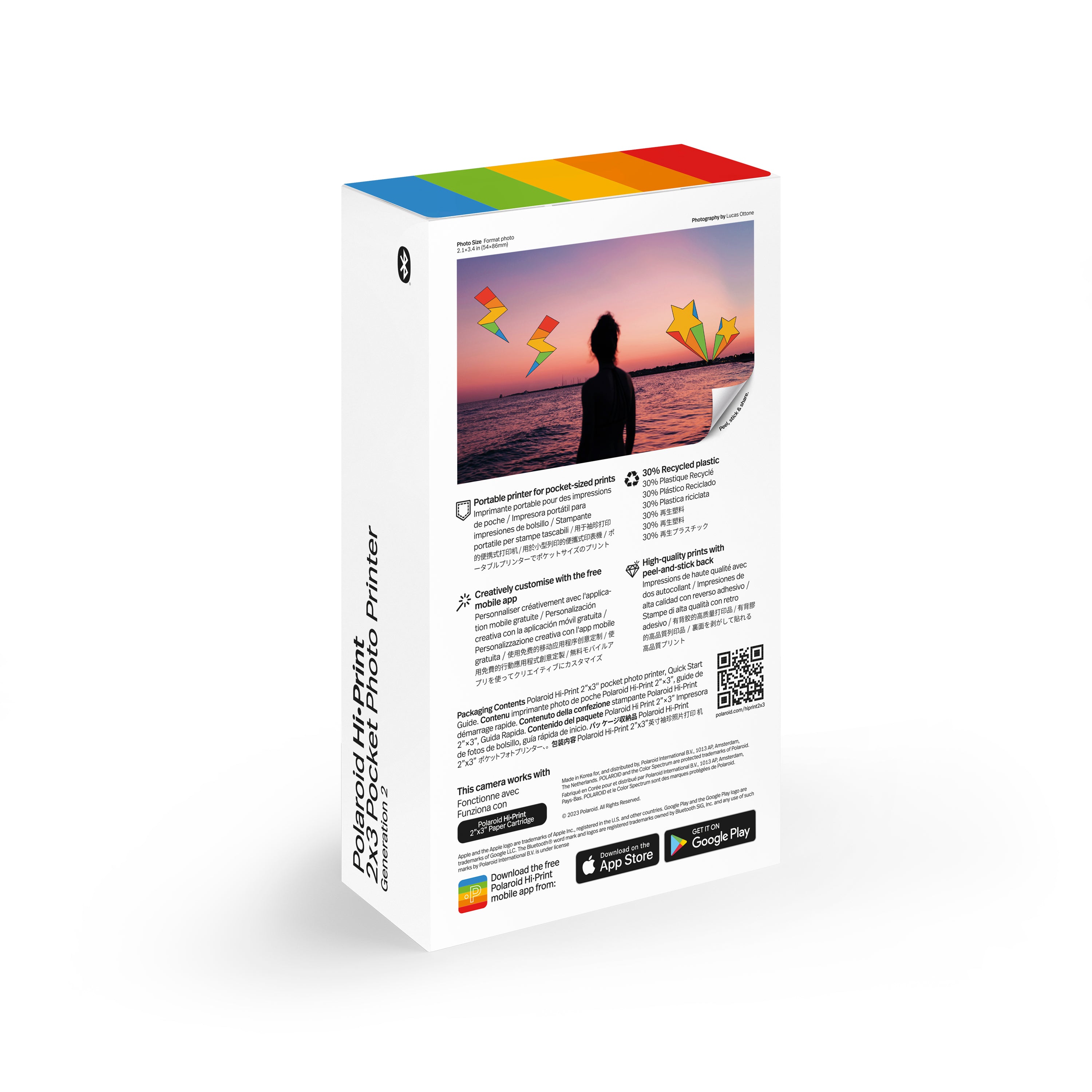 Polaroid Hi·Print 2x3 口袋相片印表機 第二代 便攜式即影即有相機相片印表機 黑色 #009129