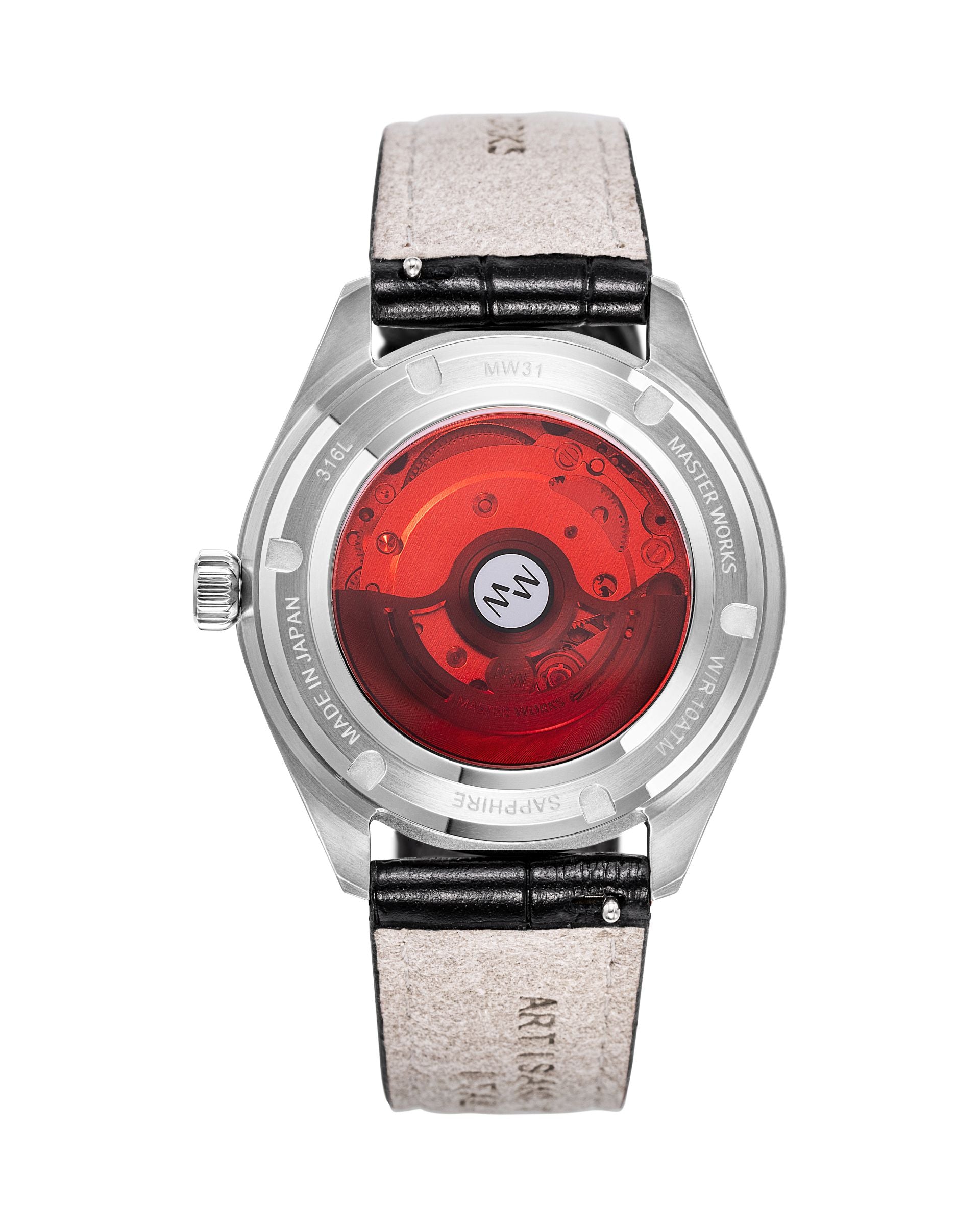 MW31 Reloj Automático - Esfera Gun Oscura de Cuero, Correa Negra #MW31LSGNBK