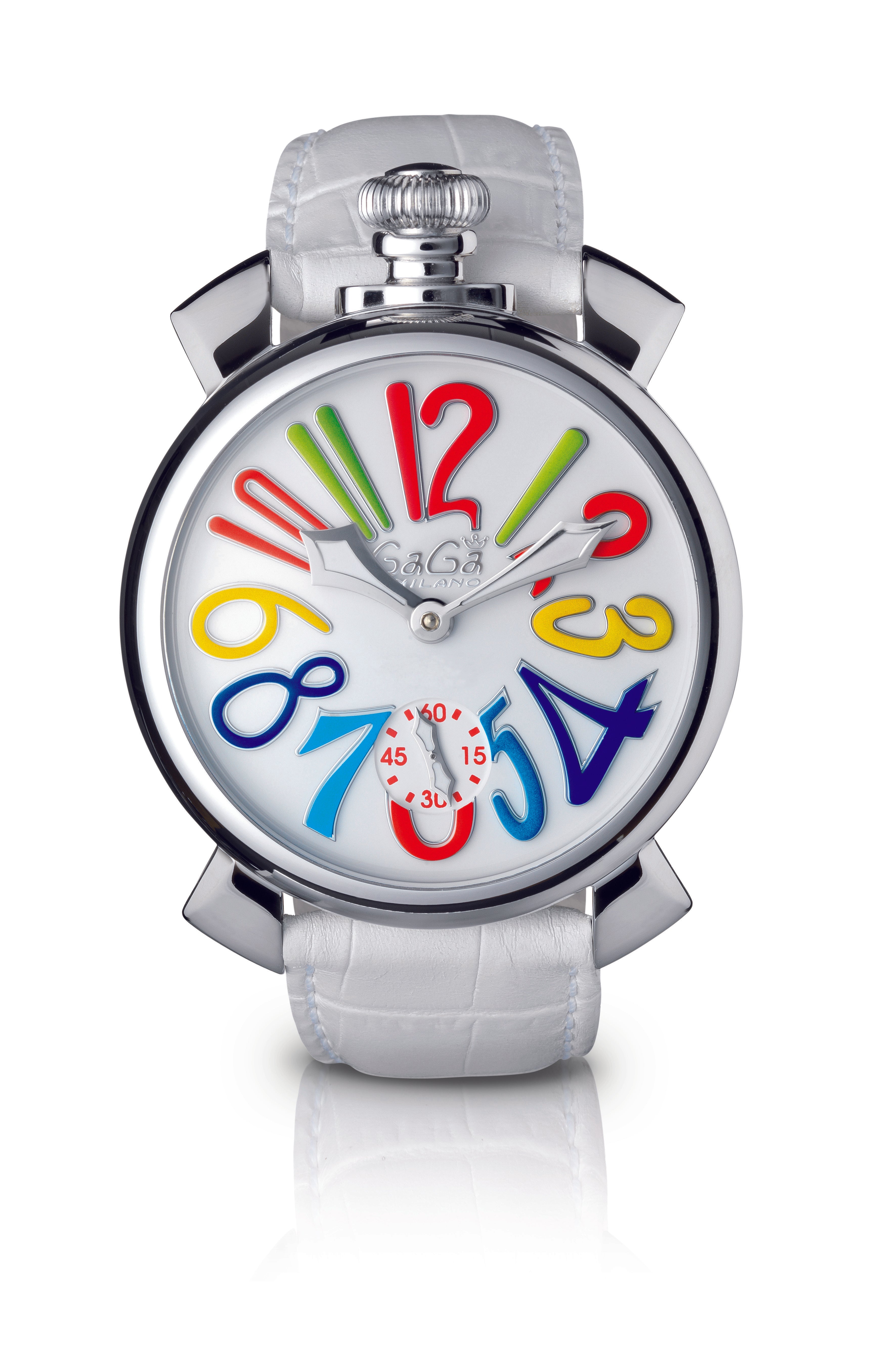 Gaga Milano MANUALE 48MM - ACERO blanco #5010MN01S0LAWH0