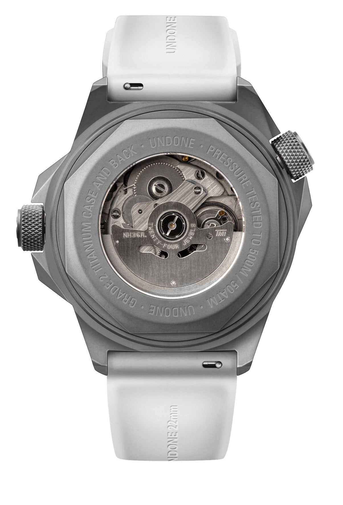 アンドーン AquaLume 自動巻き腕時計 - ホワイトラバー #AQD-RBR-WHT