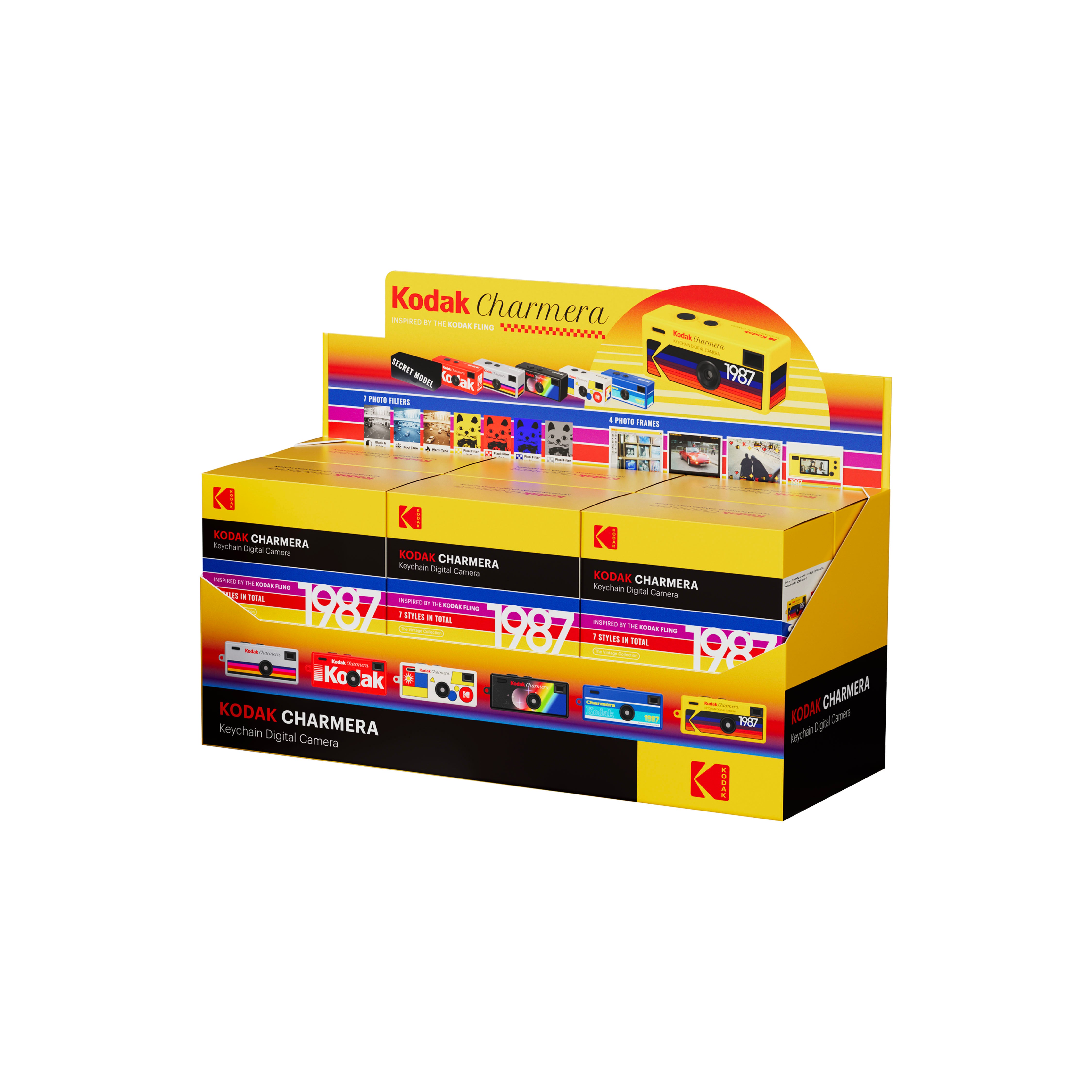 Kodak CHARMERA Keychain Digital Camera Blind Box Set of 6 (Whole Set, SD Card Not Included)