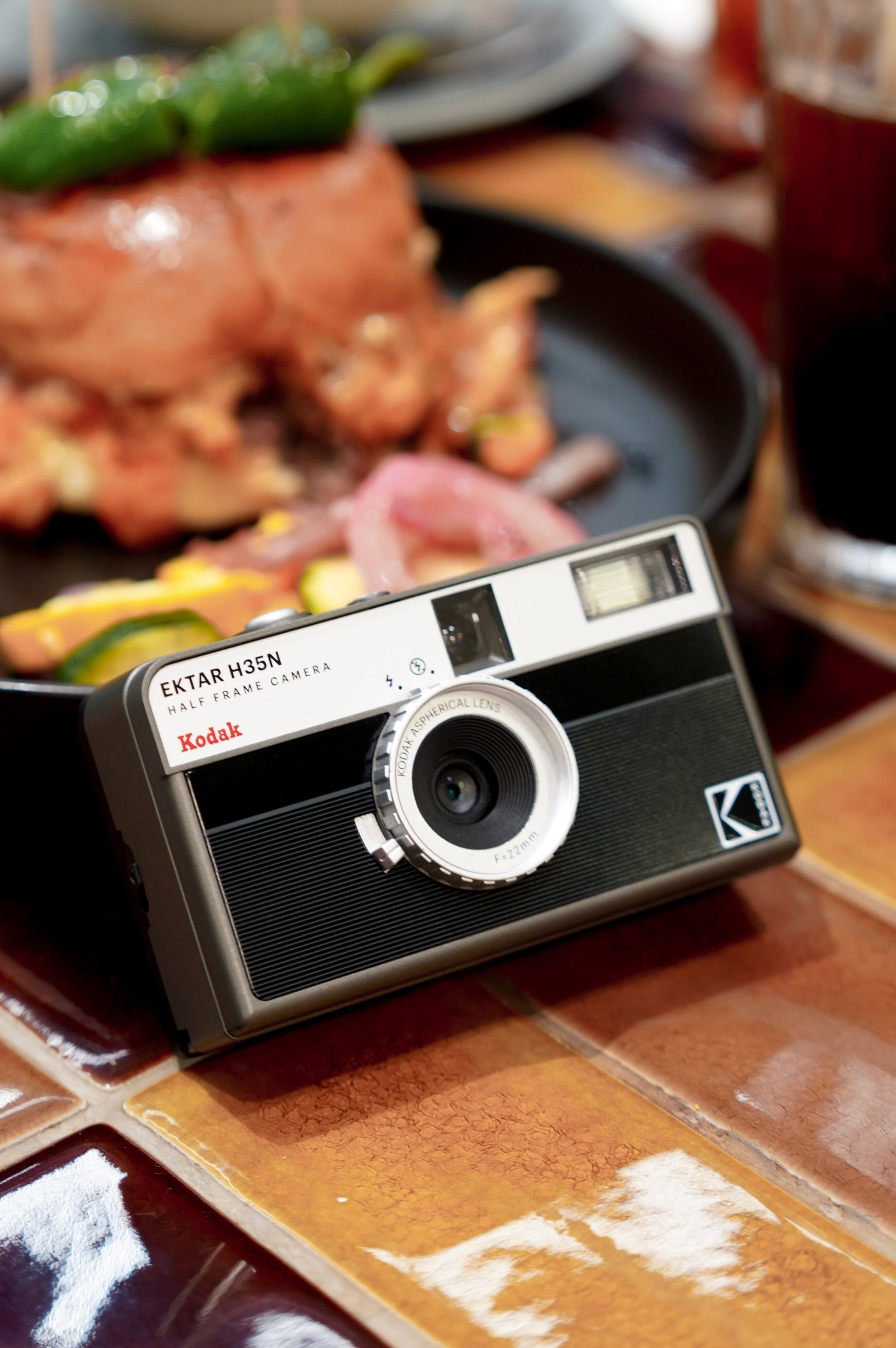 KODAK EKTAR H35N Half Frame Film Camera Striped Black + Kodak Ultramax 24EXP