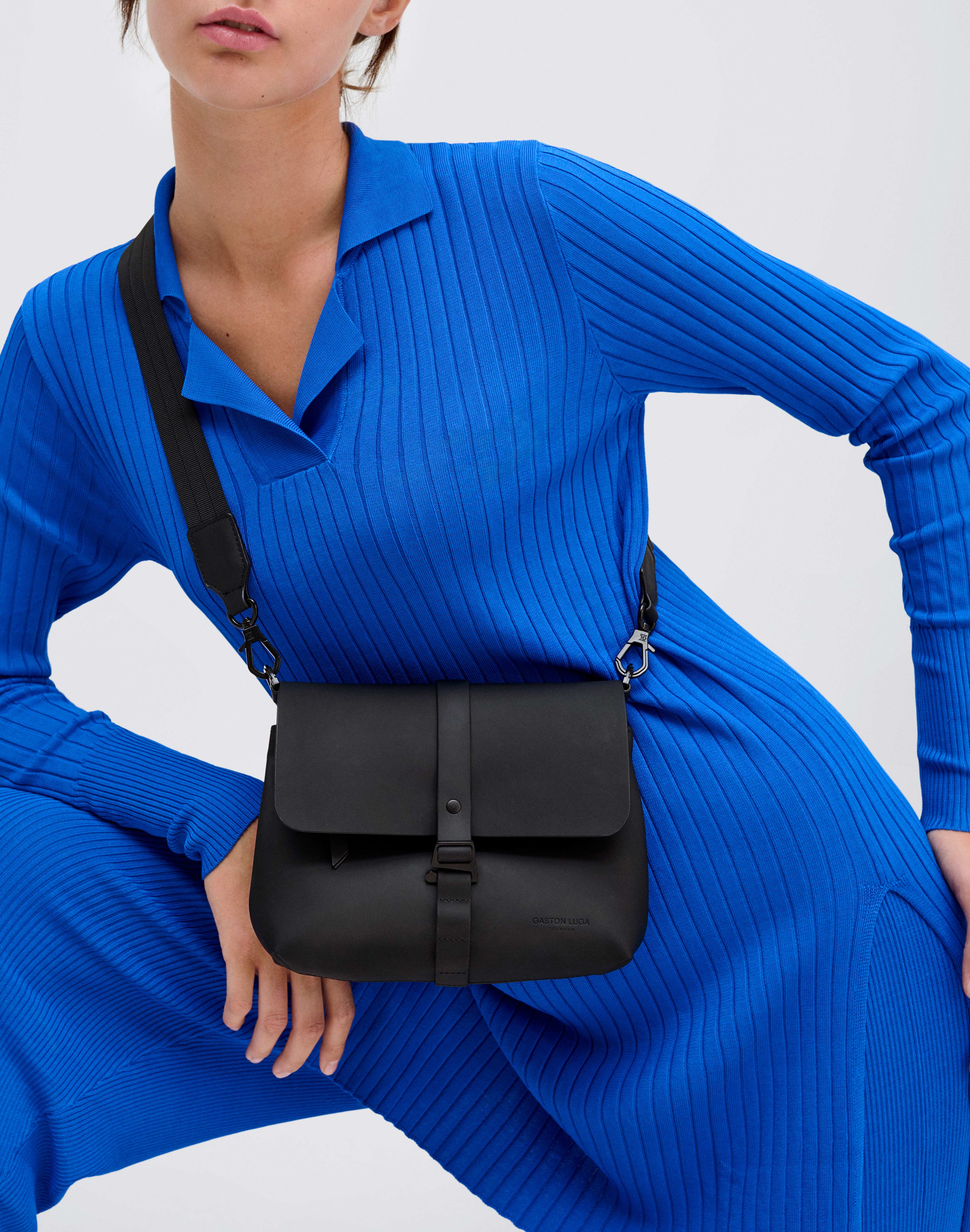 Gaston Luga Splash Crossbody Bag - Black #CB100