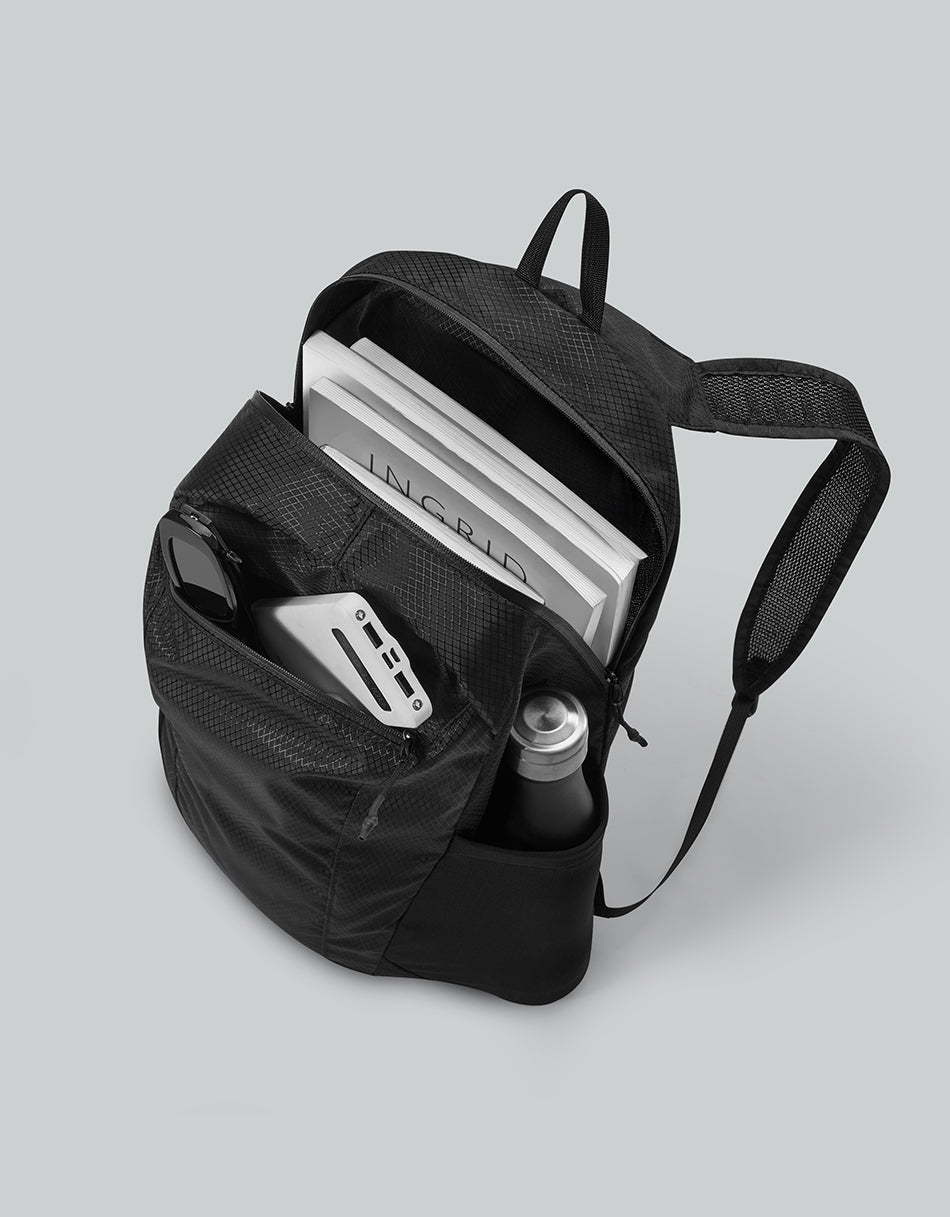 Gaston Luga Leichter, faltbarer Rucksack - Schwarz #LWPBPBK