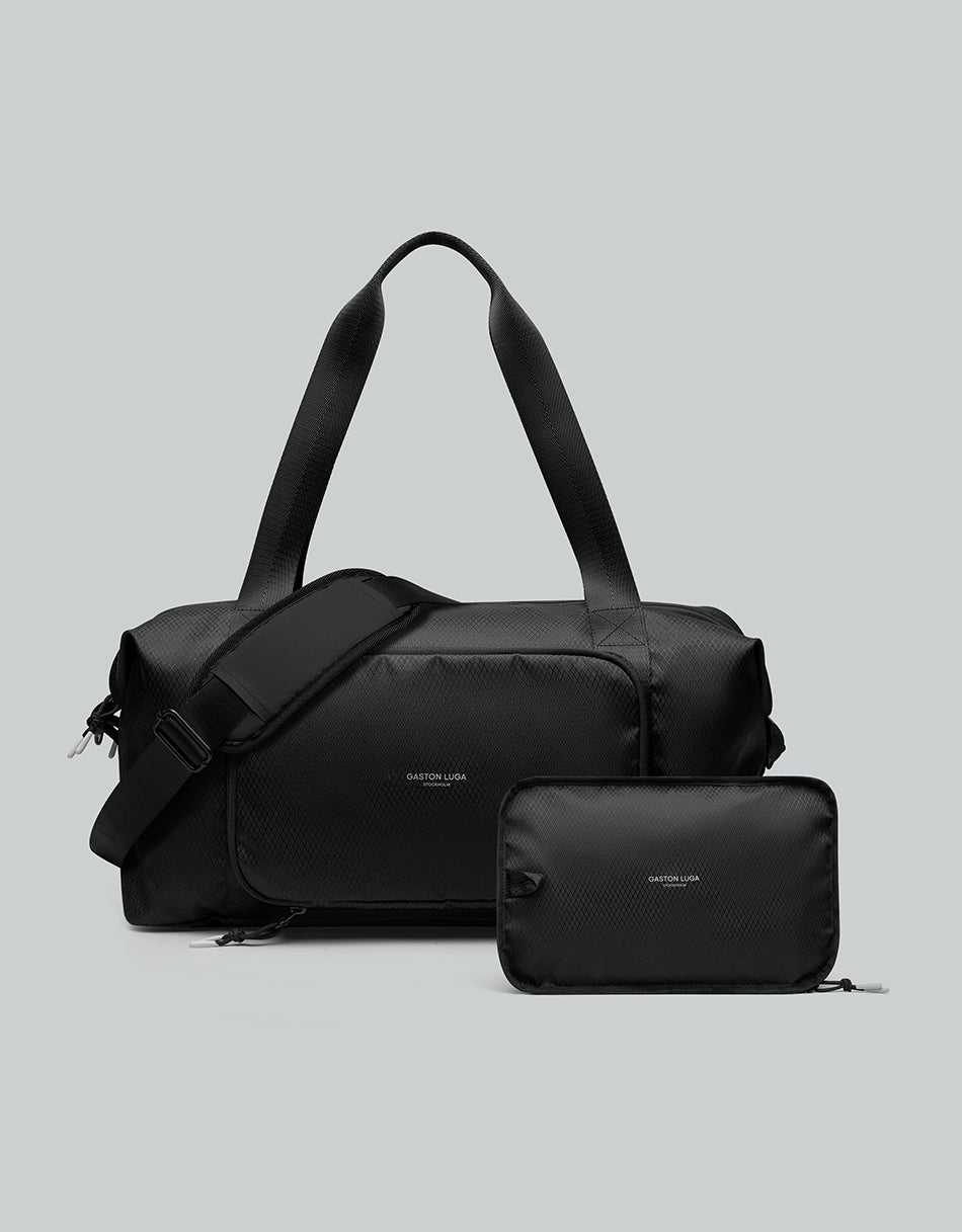 Gaston Luga Leichte, faltbare Duffel-Tasche - Schwarz #LWPDFFBK