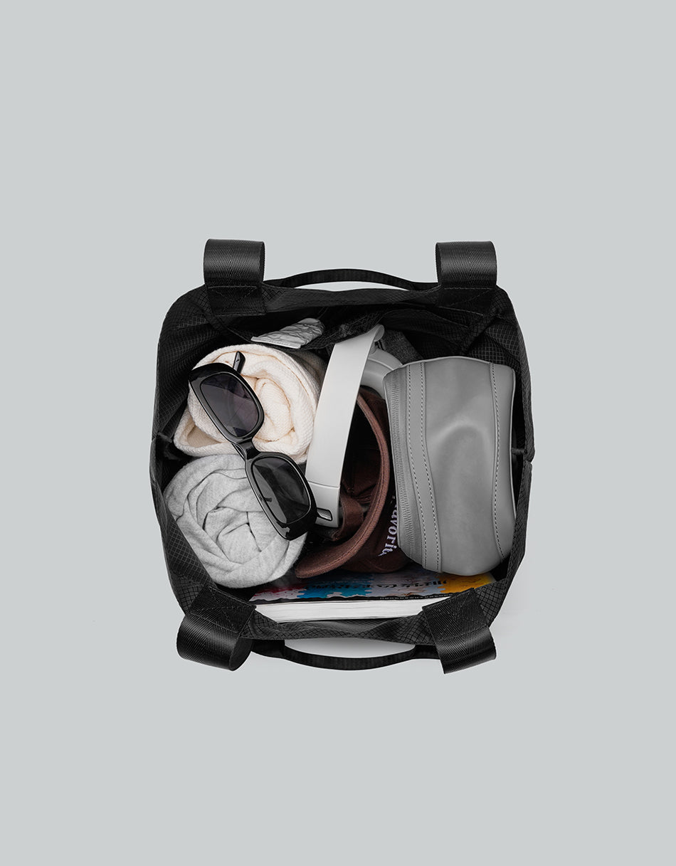 輕盈可摺疊手提袋 - 黑色 #LWPTTBK