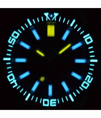 DEEPBLUE Daynight Patriot Bracelet, Black Dial, Blue tubes Watch - BangOn
