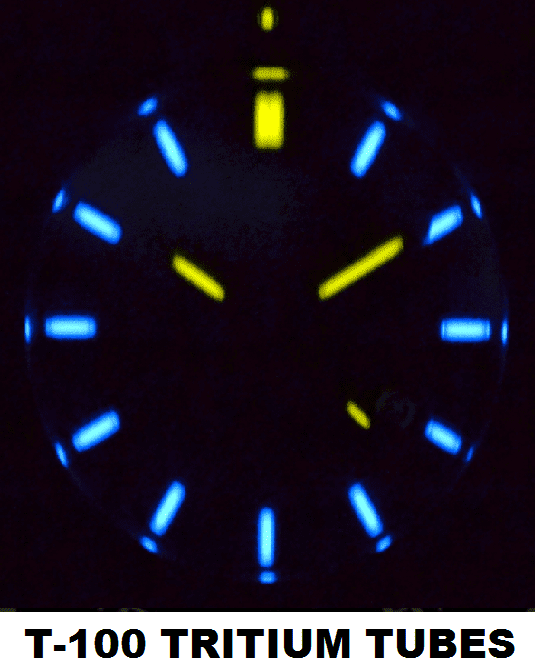 DEEPBLUE Daynight PC. Black Dial, Blue tubes Watch - BangOn