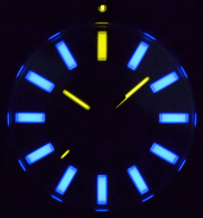DEEPBLUE Daynight Stealth Ops, Black Dial, Blue Tubes Watch - BangOn