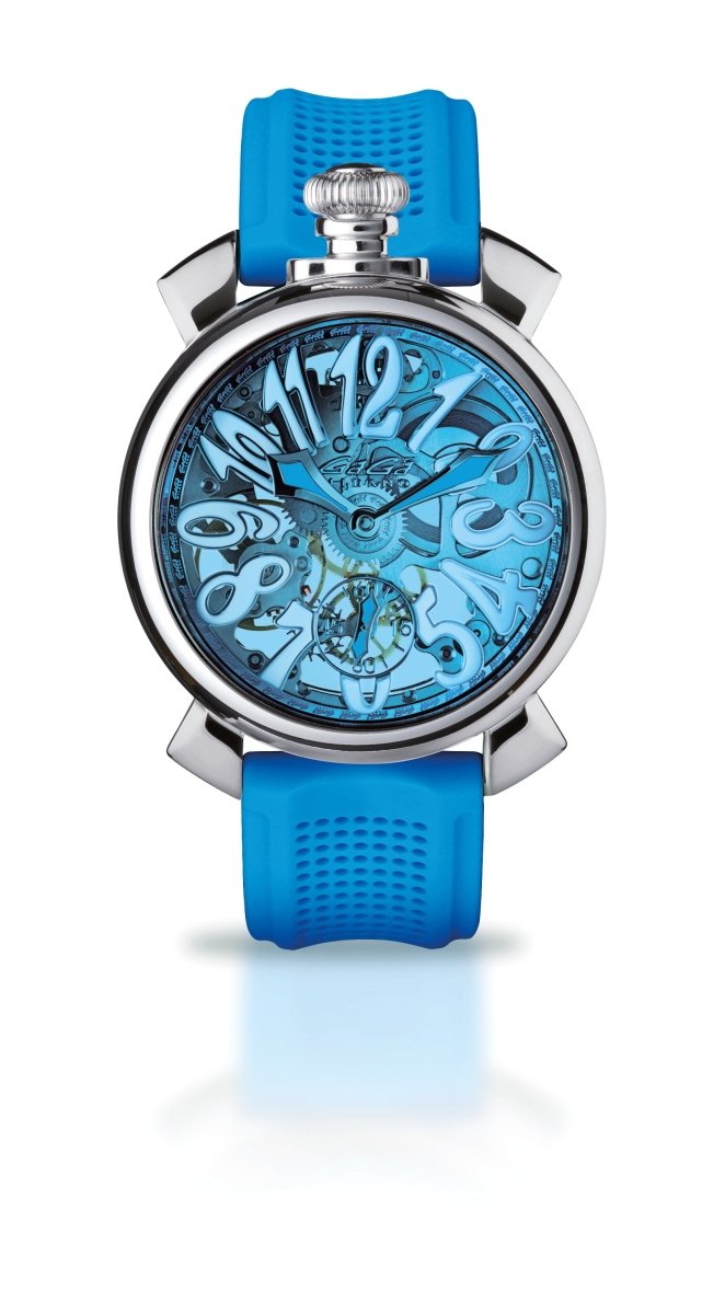 Gaga Milano Skeleton 48mm Blue Watch - BangOn