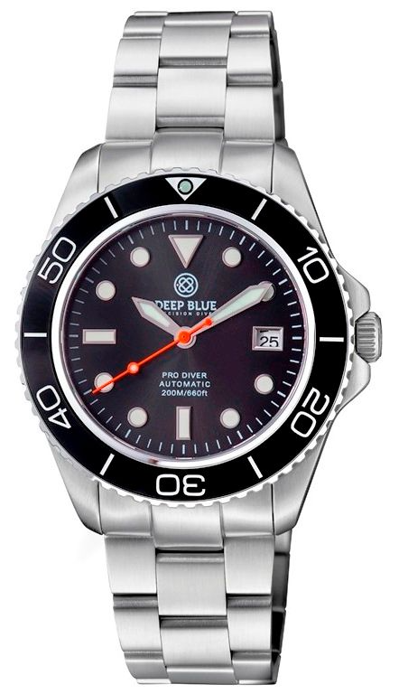 DEEPBLUE PRO DIVER 200 BRACELET BLACK DIAL