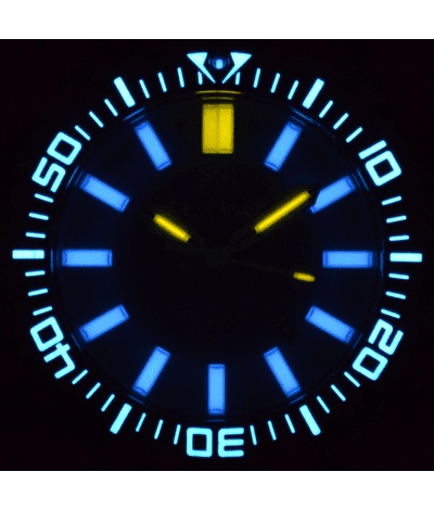 DEEPBLUE Daynight Patriot Black Silicon Strap, Blue Dial, Blue Tubes