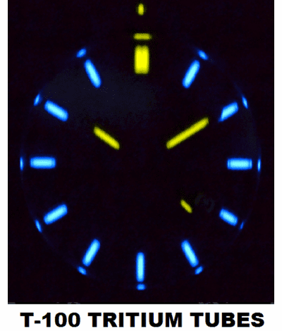 DEEPBLUE Daynight PC. Black/White Dial, Blue tubes