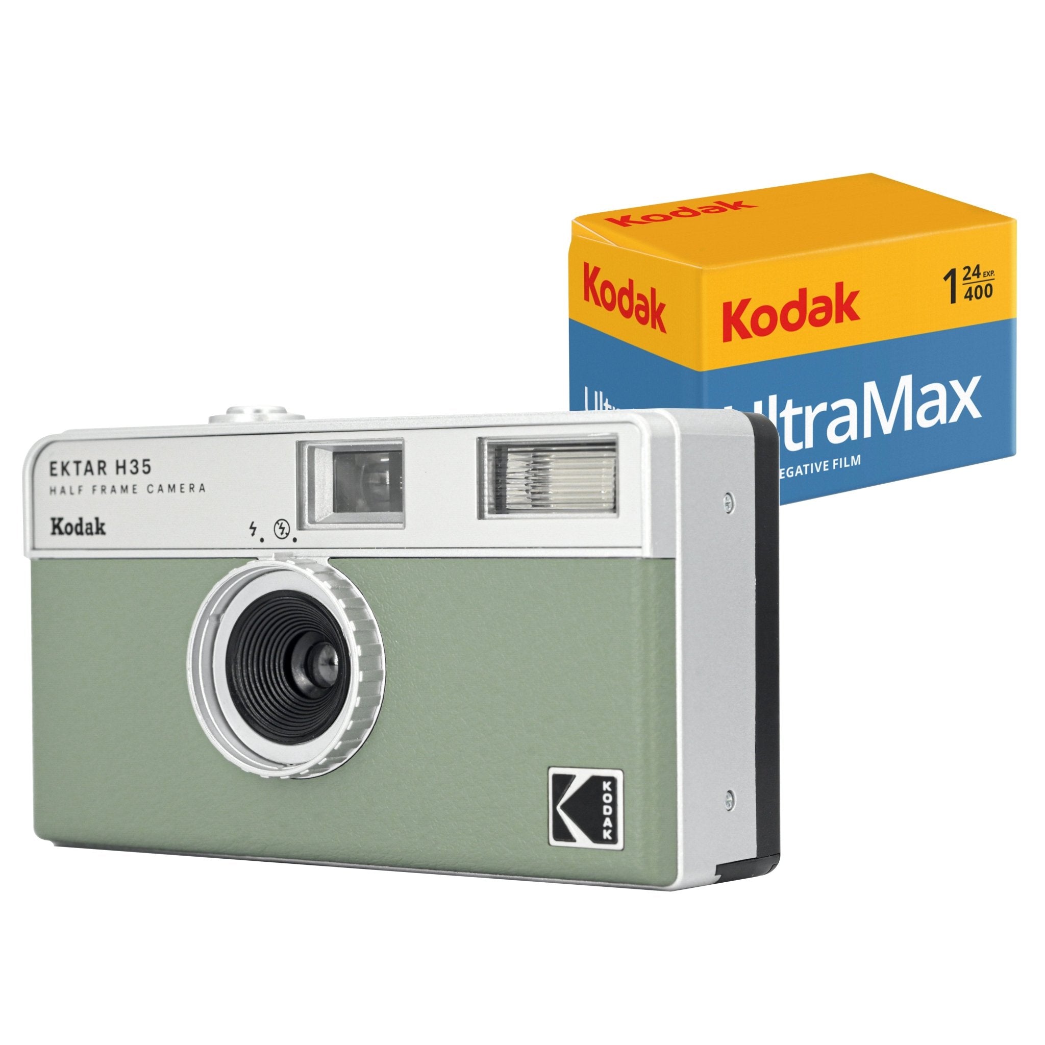 KODAK EKTAR H35 Half Frame Film Camera Sage + Kodak Ultramax 24EXP - BangOn