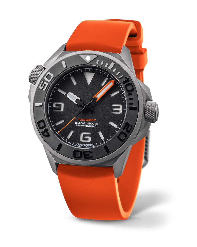 Undone Aquadeep Automático con Correa Naranja #AQD-369-BKO