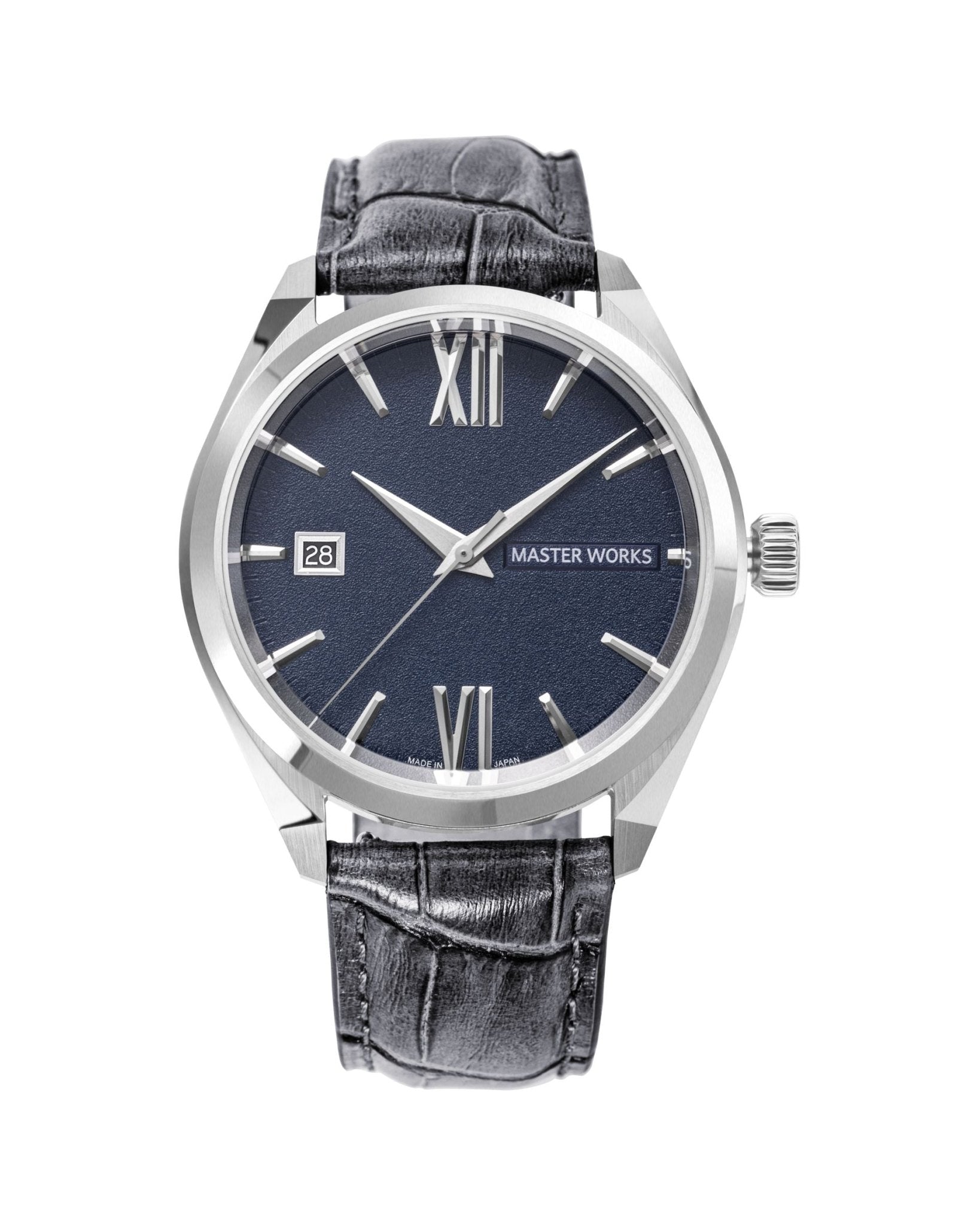 MW31 Automatic Watch - Leather Blue Dial D. Grey Strap - BangOn
