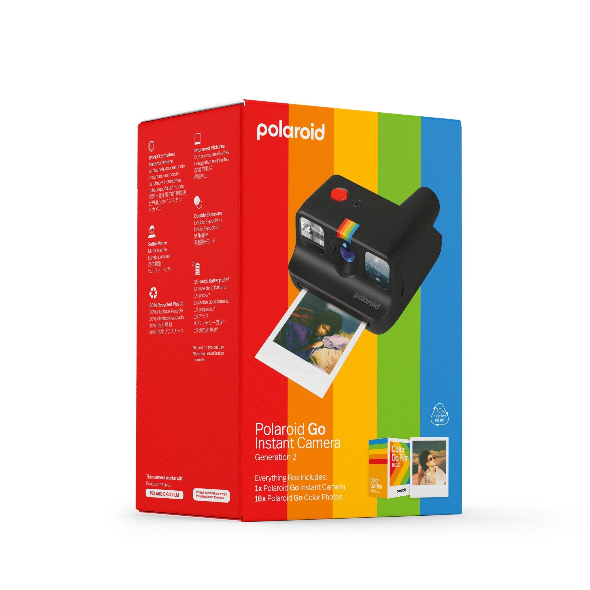 Polaroid Go Gen 2 Camera Set 16X Go Color Film Instant Photo Camera Go Everything Box Black 006280 - BangOn