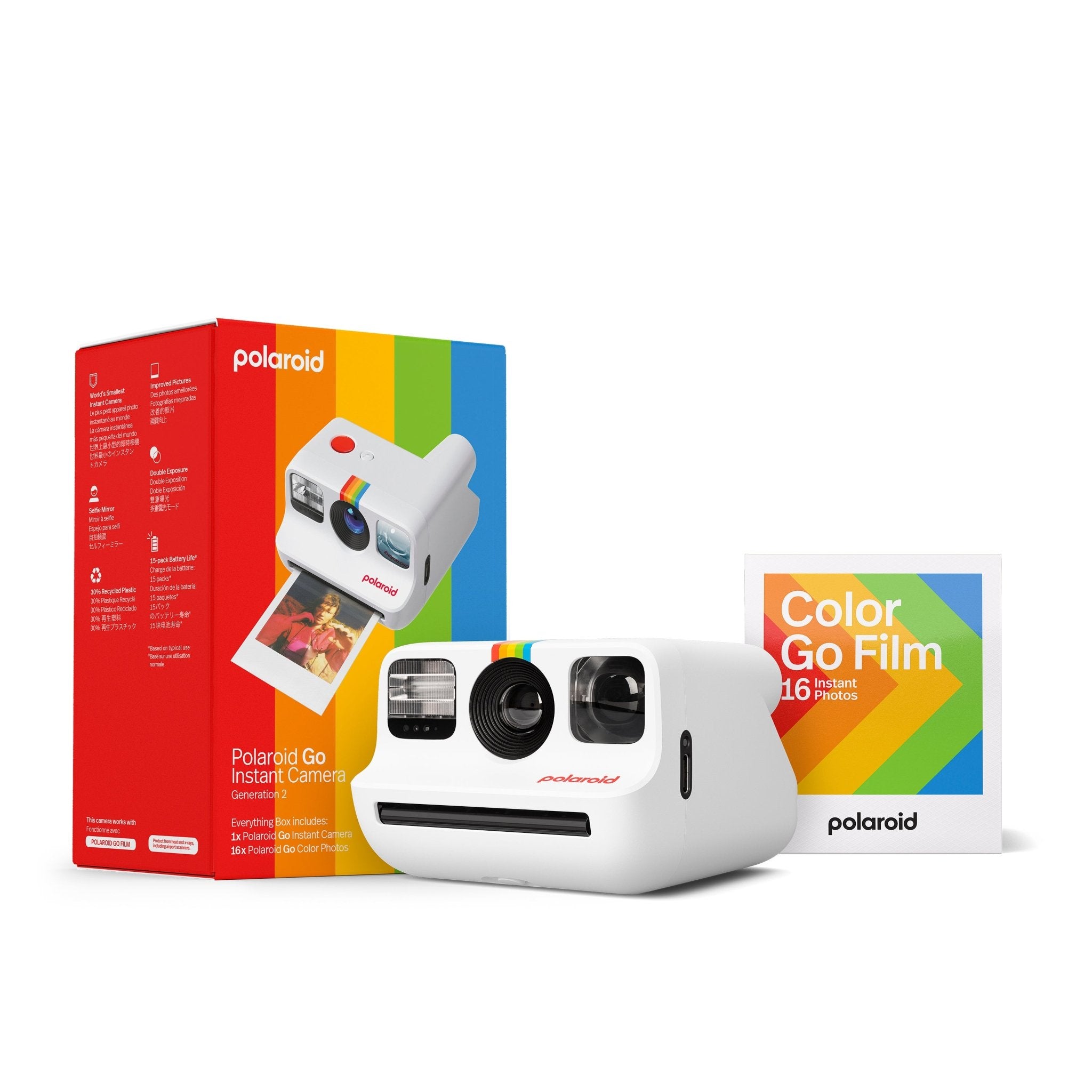Polaroid Go Gen 2 Camera Set 16X Go Color Film Instant Photo Camera Go Everything Box White 006282 - BangOn