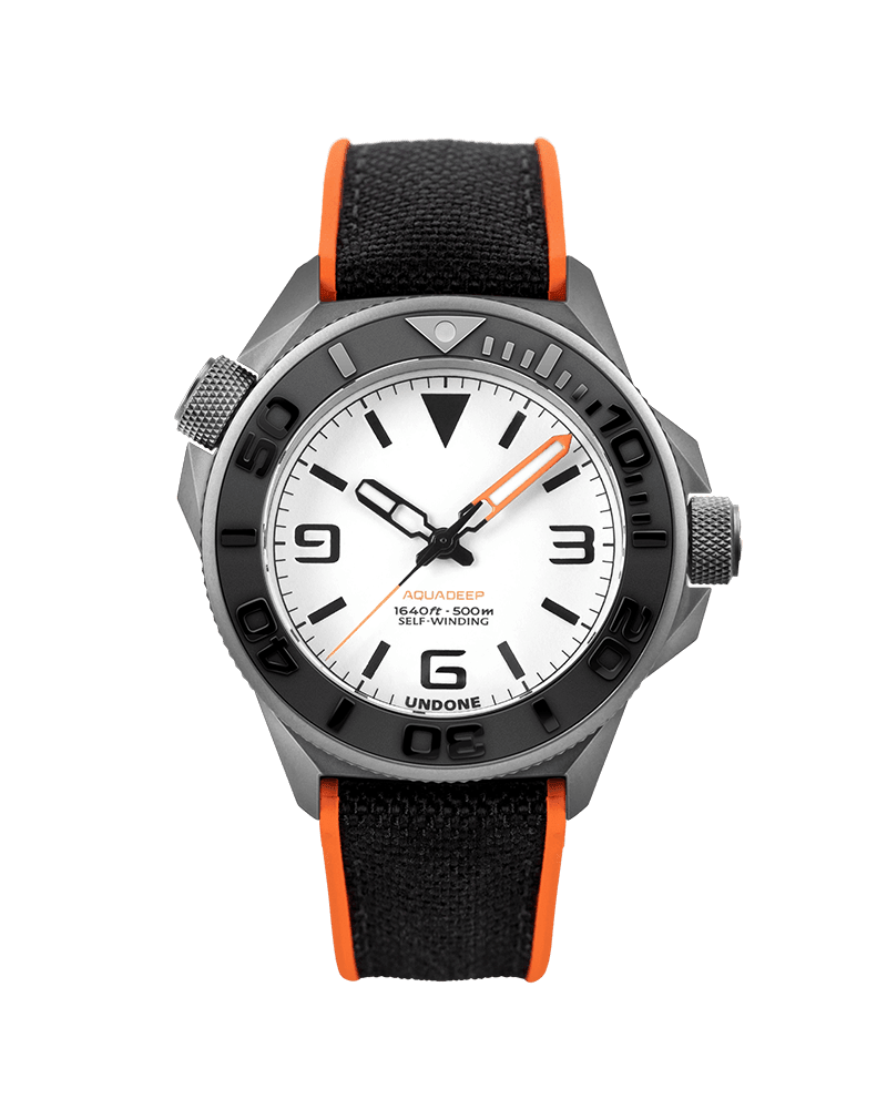 Undone AquaLume Automatic Watch - Orange & Black Strap - BangOn