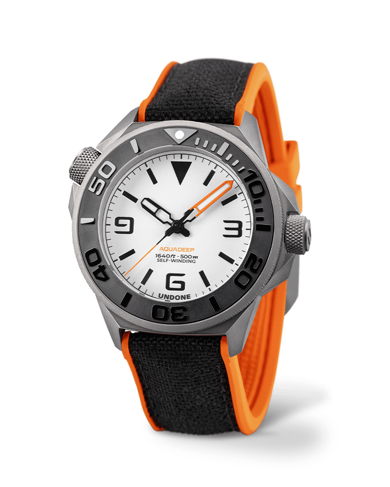 Undone AquaLume Automatic Watch - Orange & Black Strap - BangOn