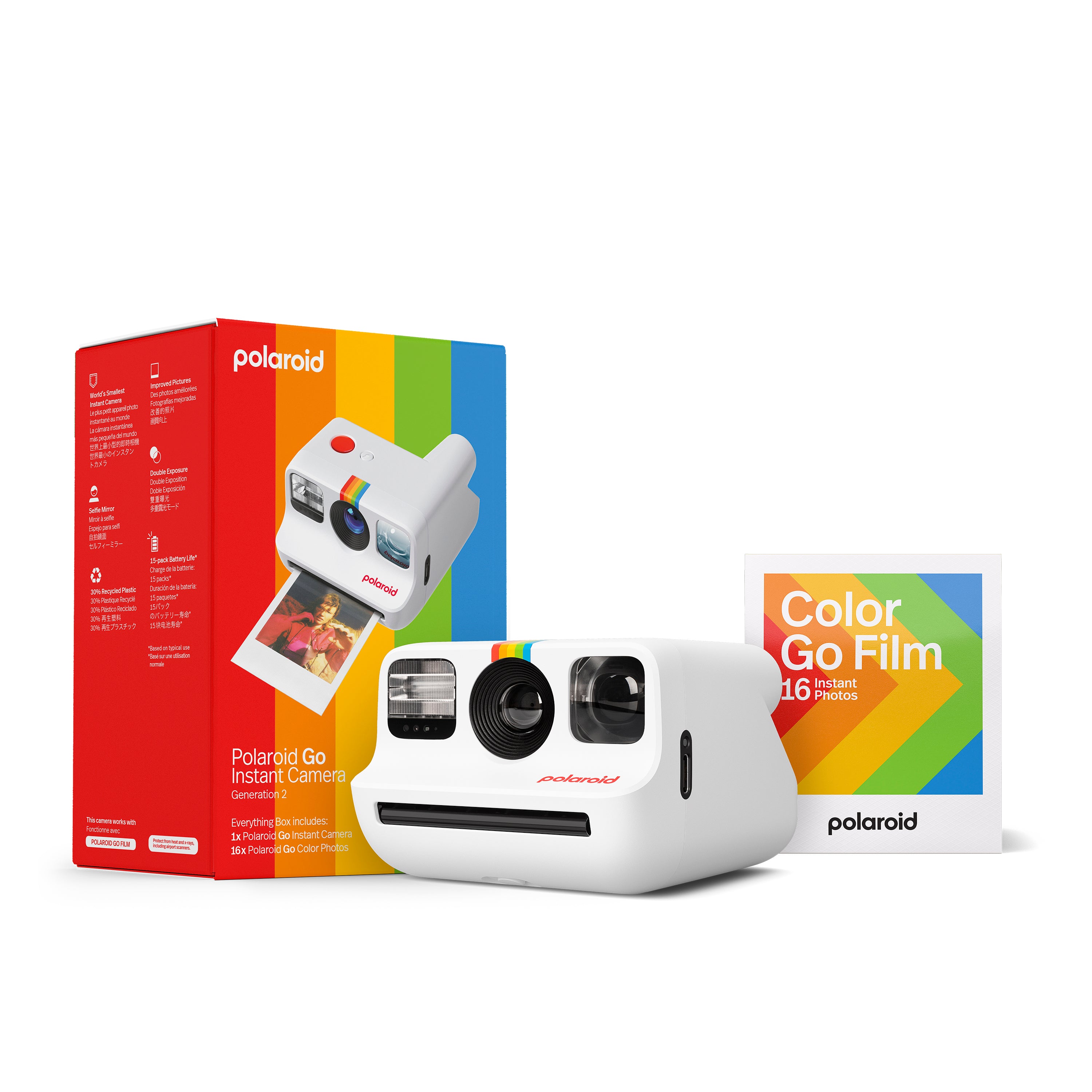 Polaroid Go Gen 2 Kamera Set 16X Go Farbfilm Sofortbildkamera Go Everything Box Weiß #006282