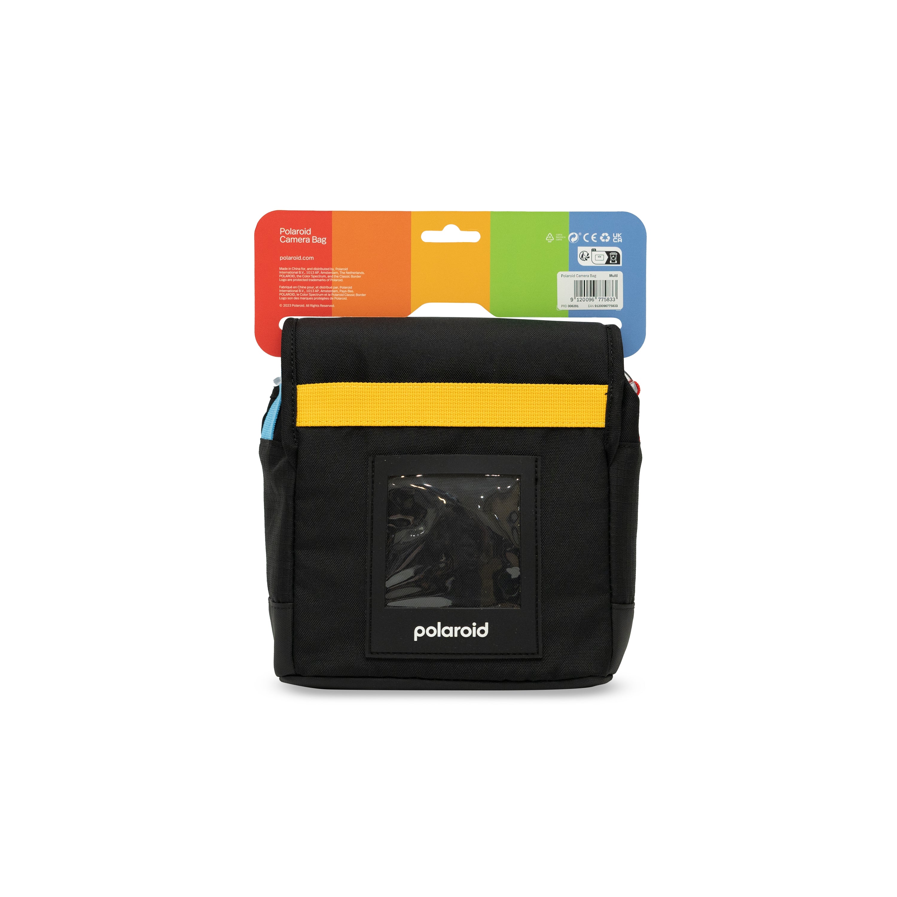寶麗來 Polaroid 相機包-黑+ 紅藍帶 即影即有相機袋可調節帶 適用於所有 i-Type 和 600 相機；
絕緣膜顯影袋；
顯示標誌性標準尺寸寶麗來照片; 