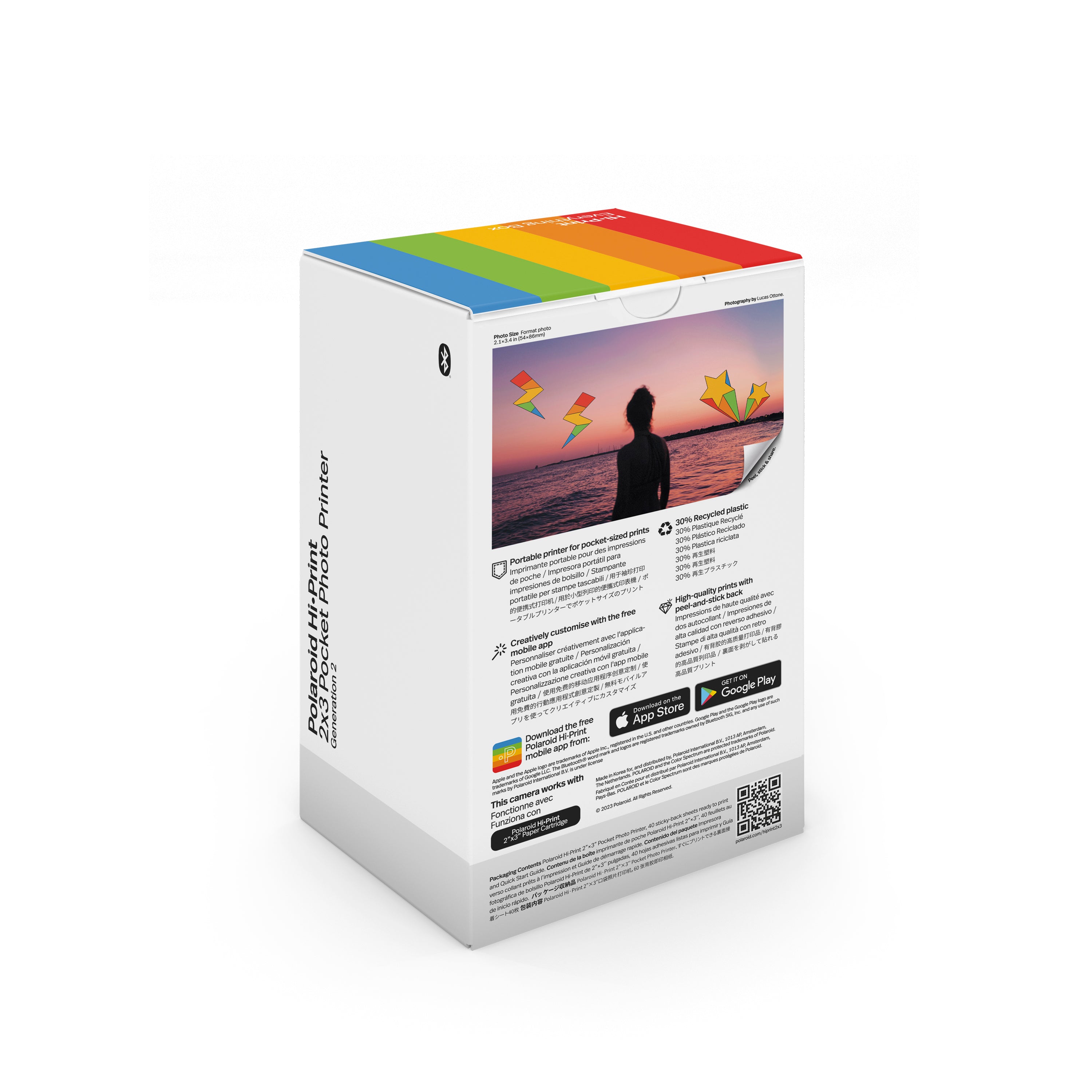 Polaroid Hi Print 2x3 Generation 2 EB Everything Box Black Pocket Printer with 40 Sheets #006439