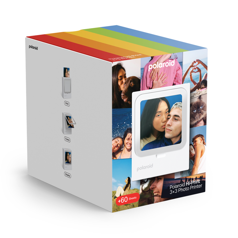 POLAROID Hi Print 3x3 Pocket Photo Printer White + 60 Sheet Bundle #006647