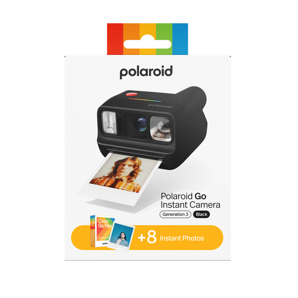 Polaroid Go Gen 3 Black + Color Film Bundle ( 8Photos)