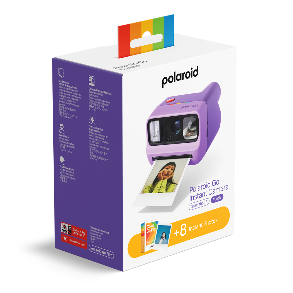 Polaroid Go Gen 3 Purple + Color Film Bundle (8 Photos)