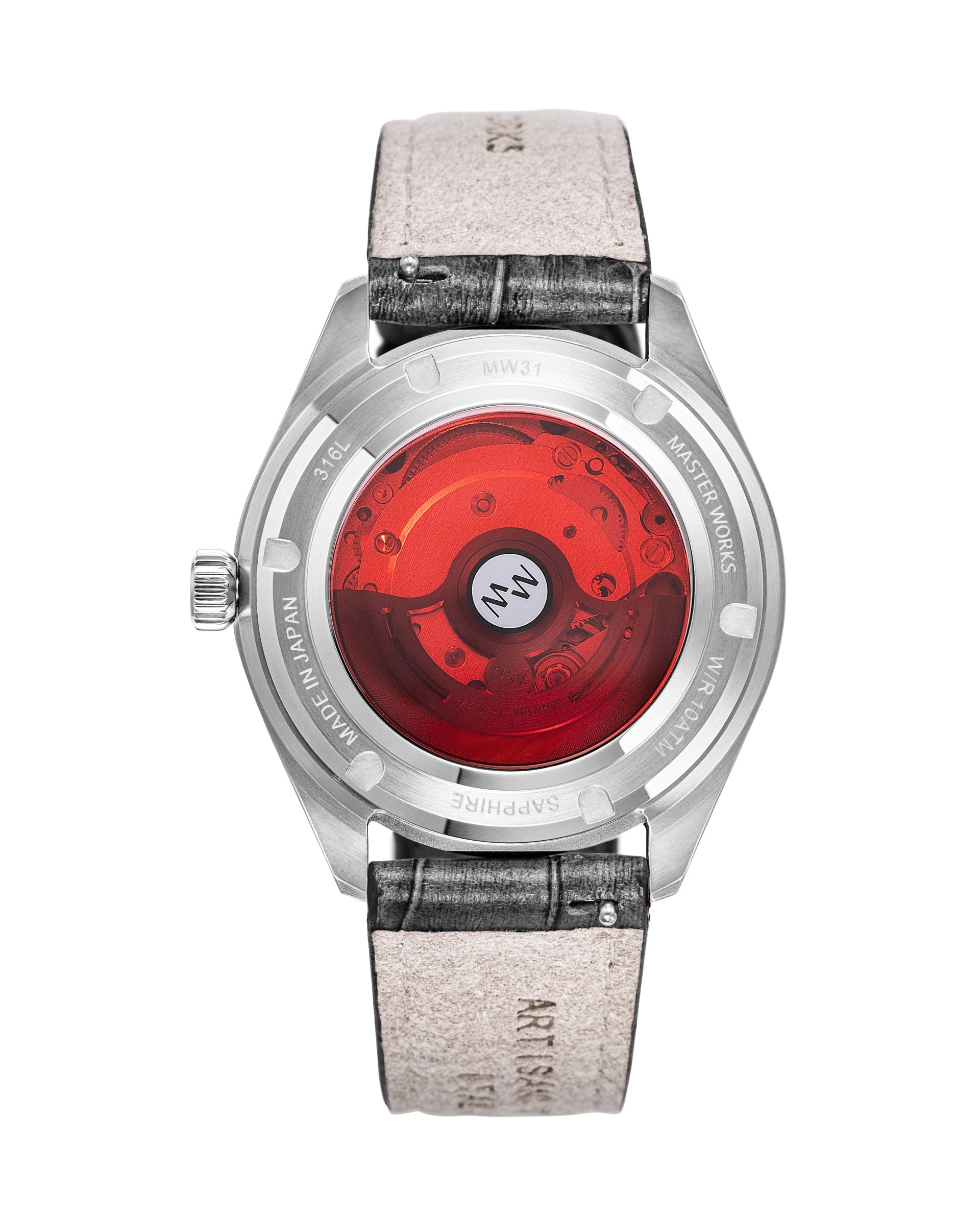 MW31 Reloj Automático - Esfera Azul de Cuero, Correa Gris Oscuro #MW31LSBLGY