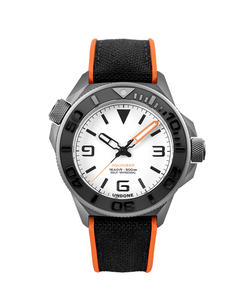 Reloj Automático Undone AquaLume - Correa Naranja y Negra #AQD-369-LME