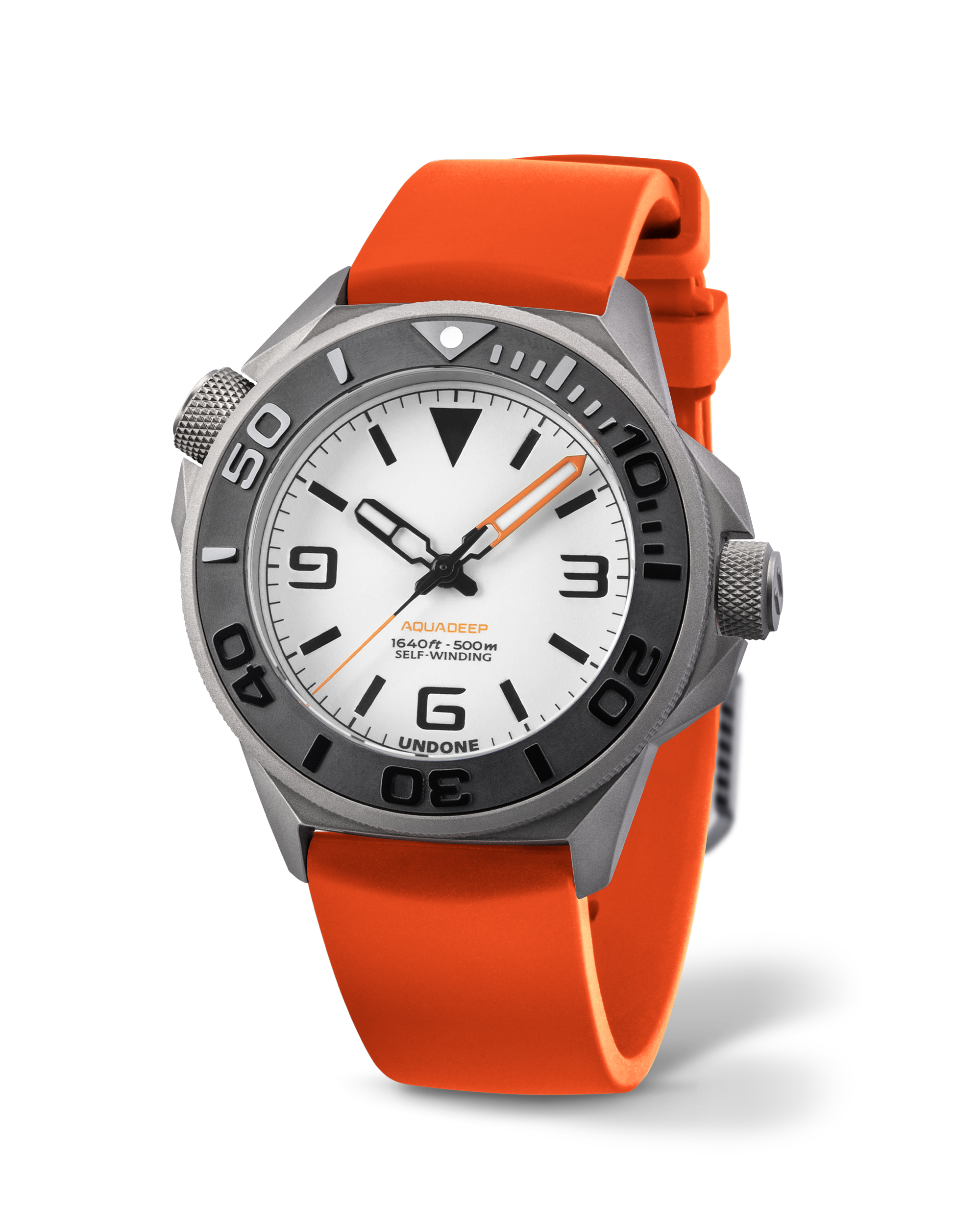 Reloj Automático Undone AquaLume - Goma Naranja #AQD-RBR-ORG