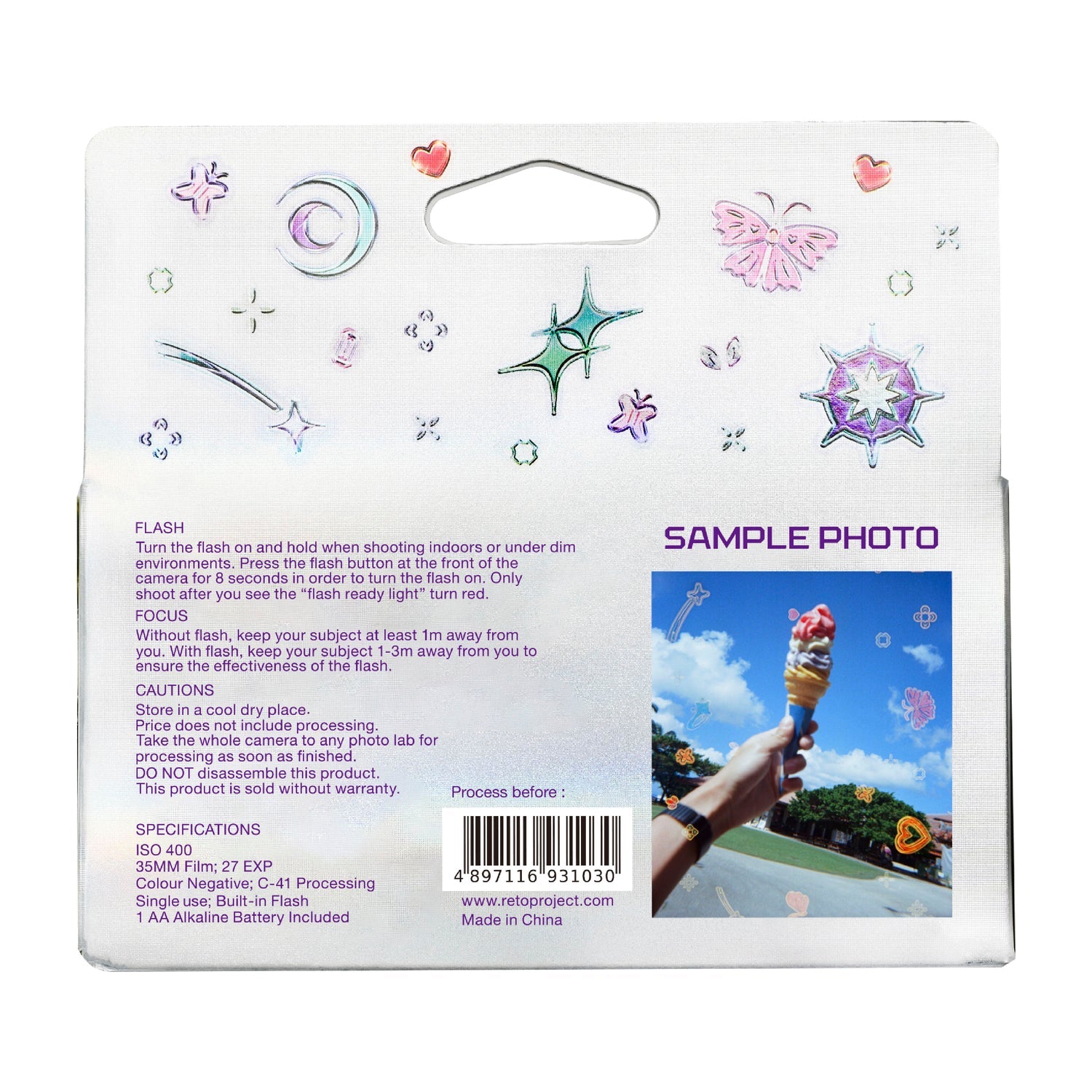 Retocolor Bling-Bling 400 35MM Einwegkamera 27 Aufnahmen