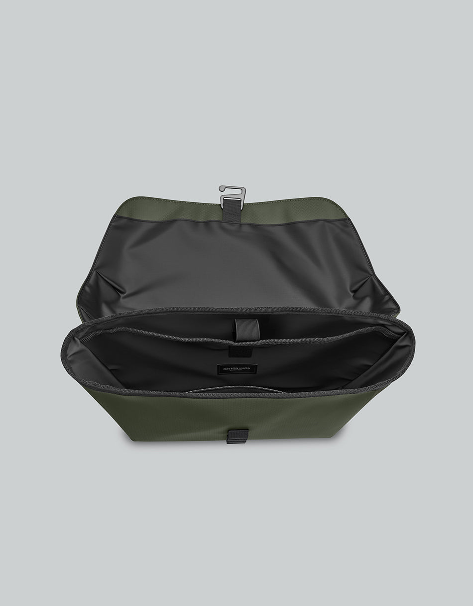 <tc>Gaston Luga</tc> 輕盈雙層密封郵差包 14"- 橄欖綠 #LWDSMSG14OL
