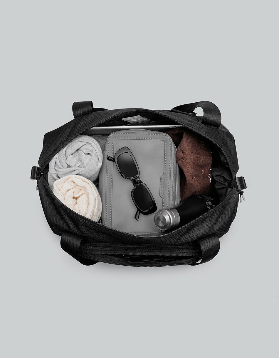 Gaston Luga Leichte, faltbare Duffel-Tasche - Schwarz  #LWPDFFBK