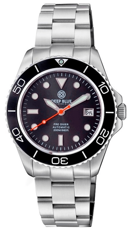 DEEPBLUE PRO DIVER 200 BRACELET BLACK DIAL Watch - BangOn
