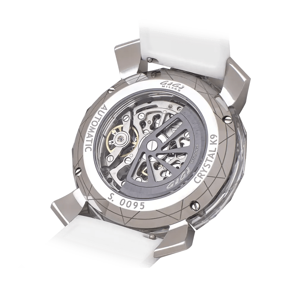 Gaga Milano Crystal 46mm White Watch - BangOn