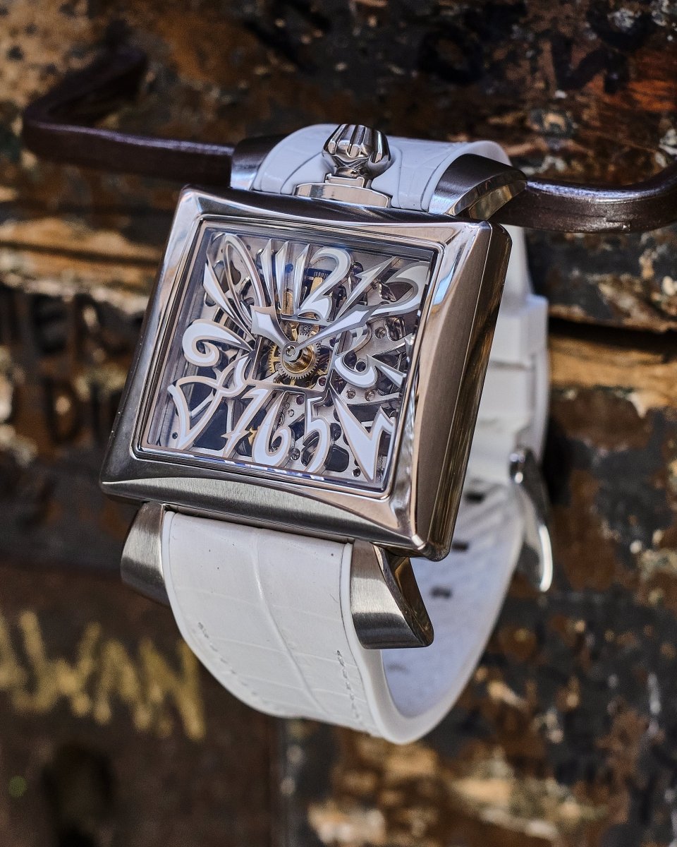 Gaga Milano Napoleone Steel White Watch - BangOn