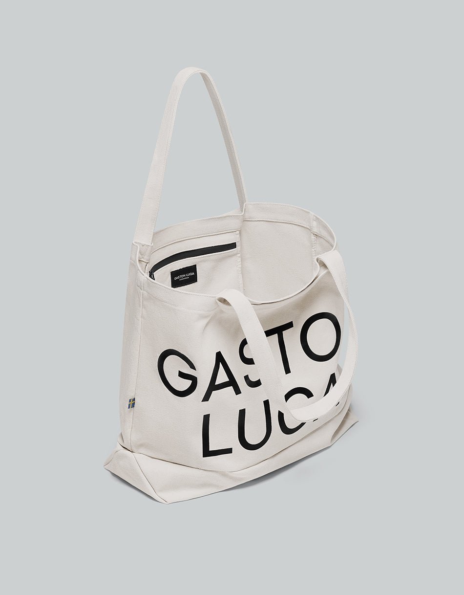 Gaston Luga Canvas Tote Bag - Cloud Cream GLCVTTCC - BangOn