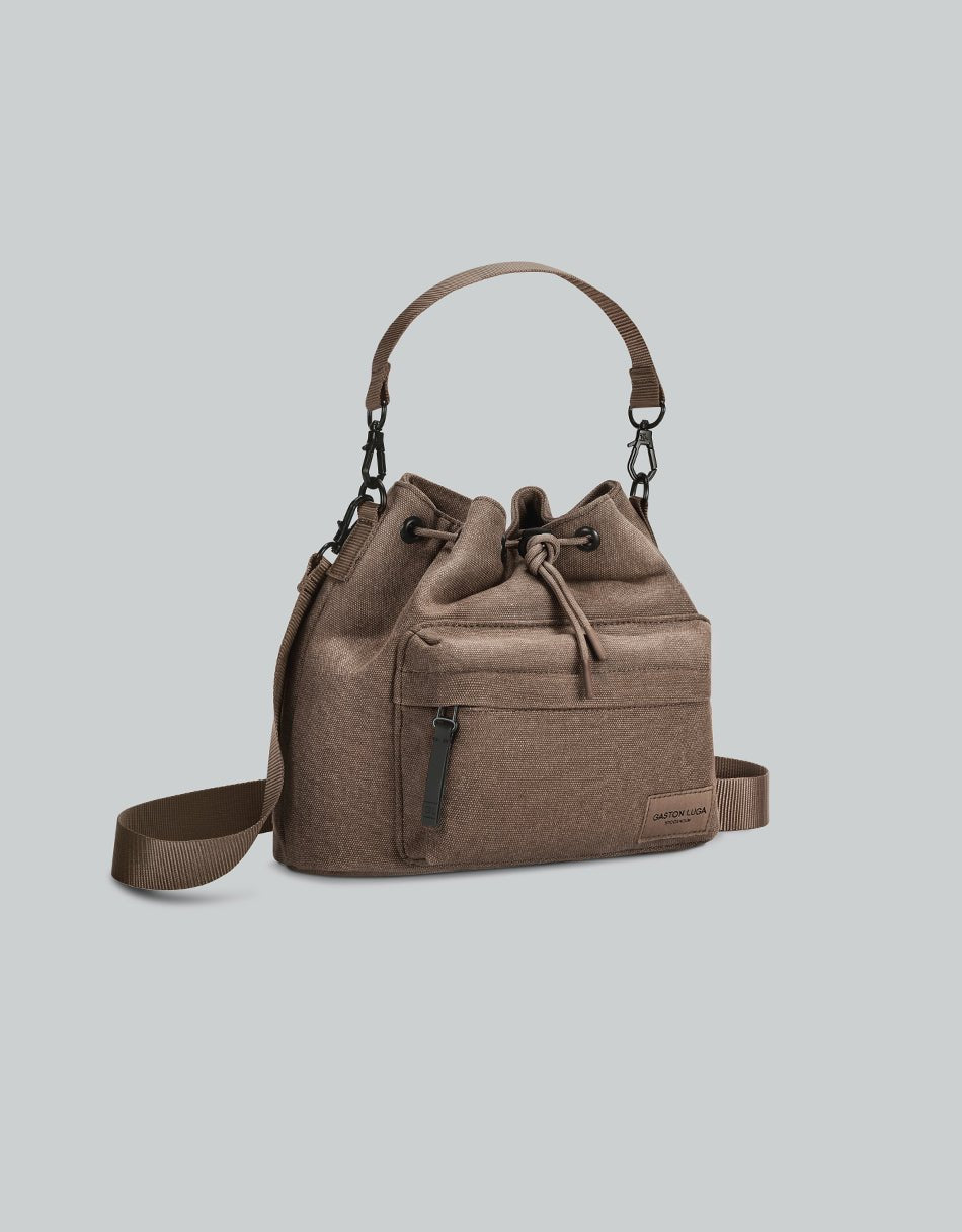 Gaston Luga Spläsh Bucket Crossbody - Weave Dusty Brown - BangOn