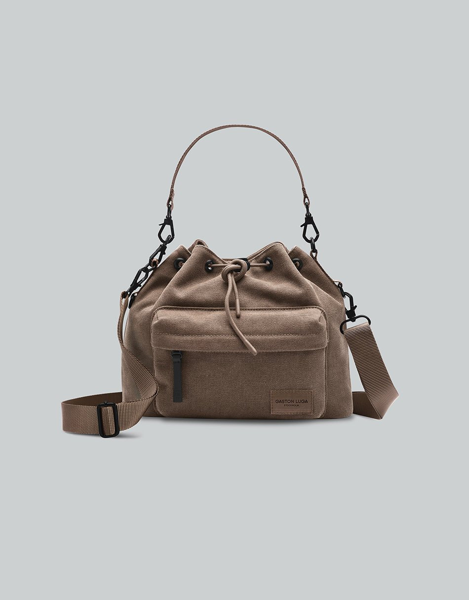 Gaston Luga Spläsh Bucket Crossbody - Weave Dusty Brown - BangOn