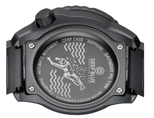 DEEPBLUE Daynight PC. Black Dial, Blue tubes