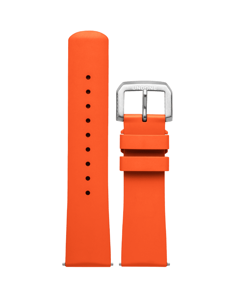 UNDONE 22mm 快拆式橡膠錶帶Rubber Strap - Orange