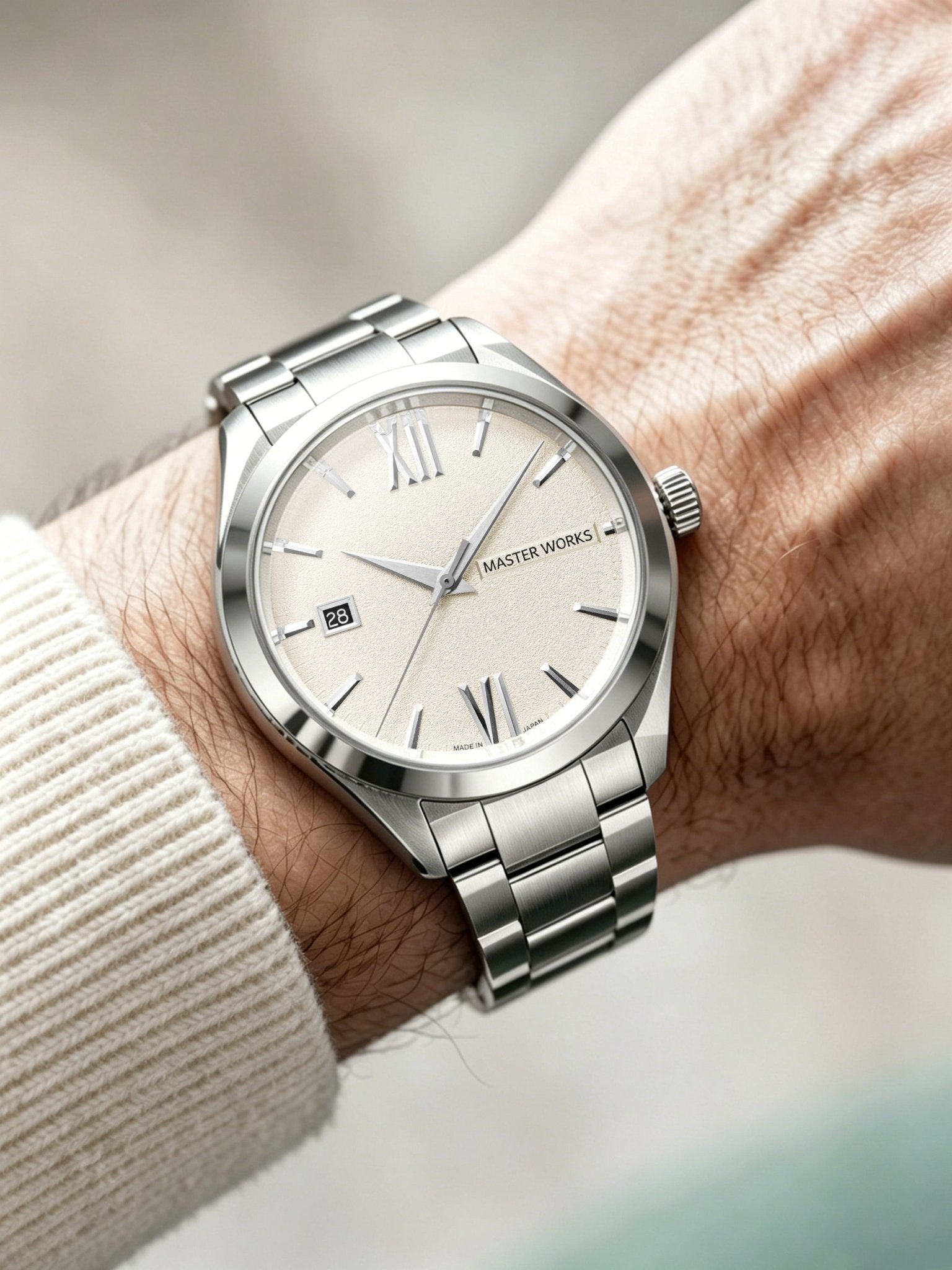 Master Works MW31 Automatic Watch - Ash Ivory - BangOn