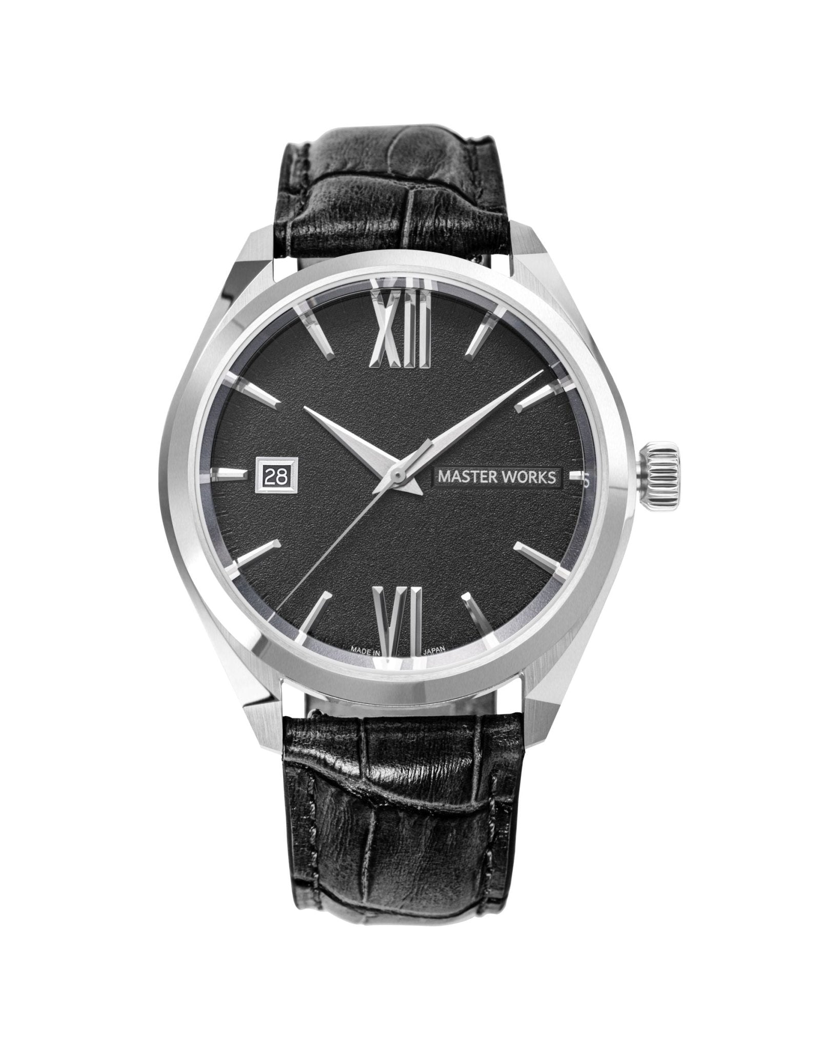 MW31 Automatic Watch - Leather Dark Gun Dial Black strap - BangOn