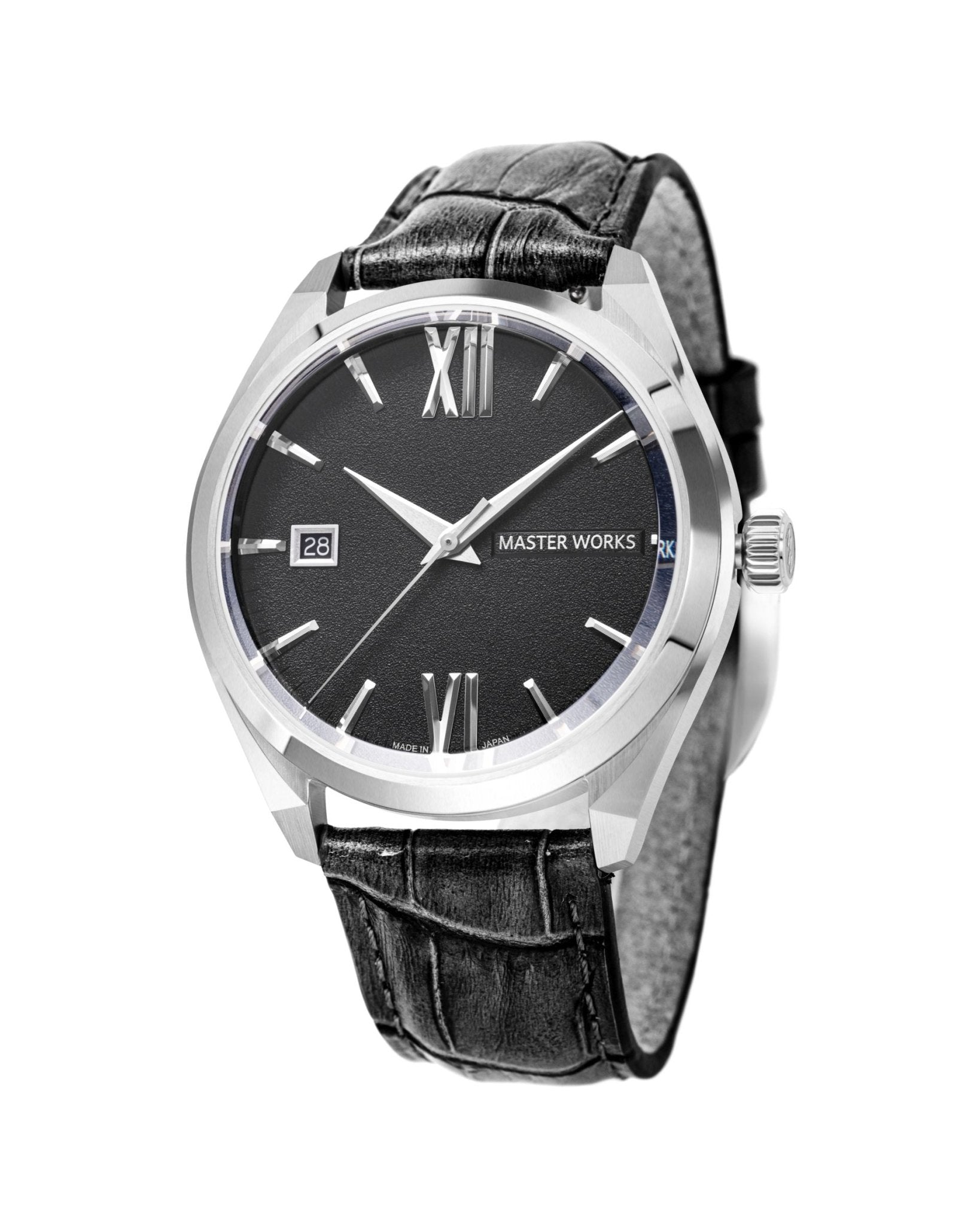 MW31 Automatic Watch - Leather Dark Gun Dial Black strap - BangOn