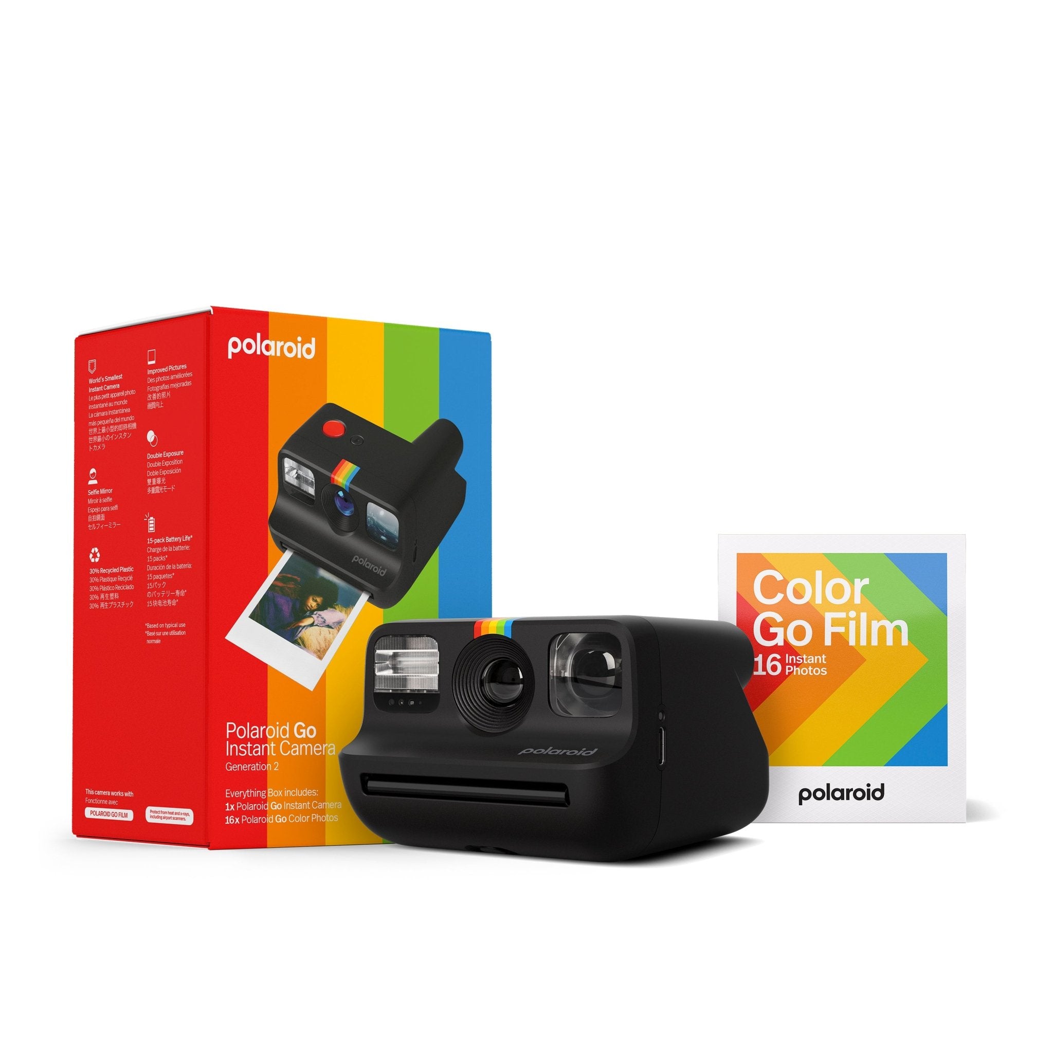 Polaroid Go Gen 2 Camera Set 16X Go Color Film Instant Photo Camera Go Everything Box Black 006280 - BangOn