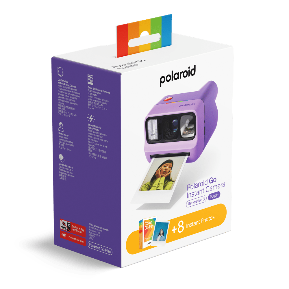 Polaroid Go Gen 3 Purple + Color Film Bundle (8 Photos) - BangOn